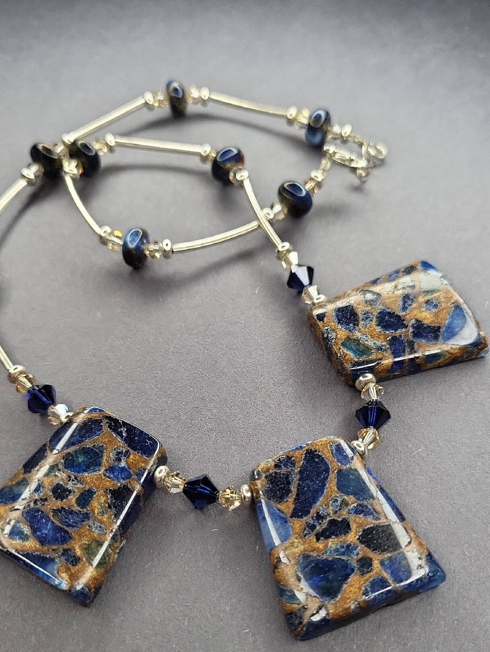 Blue and Brown Stone Necklace